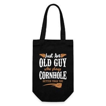 Cornhole Team Bean Bag Player - Geschenkbeutel für Flaschen - Schwarz - Vorne