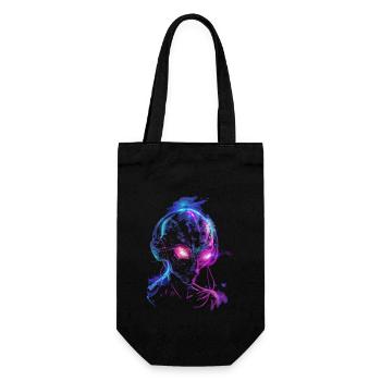 DJ Alien UFO with Headphones Alien Festival - Gift Bag for Bottles - black - Front