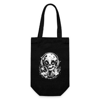 DJ Alien with Headphones Festival UFO Alien - Gift Bag for Bottles - black - Front