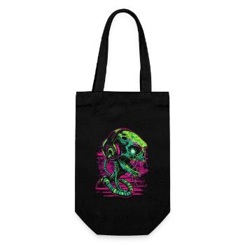Außerirdischer DJ mit Kopfhörer Festival Alien UFO - Geschenkbeutel für Flaschen - Schwarz - Vorne