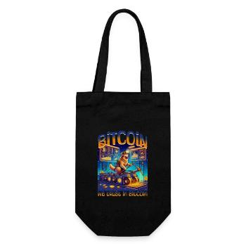 Bitcoin Cryptocurrency BTC Satoshi Nakamoto - Gift Bag for Bottles - black - Front
