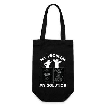 Lecteur de tarot Mon problème Ma solution Pictogramme Papa - Sac à bouteille - noir - Devant
