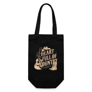 Herz Voller Country Musik Cowboy Gitarre - Geschenkbeutel für Flaschen - Schwarz - Vorne