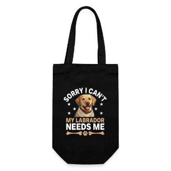Tut mir leid, dass ich nicht kann Mein Labrador braucht mich Laborhund Apportieren - Geschenkbeutel für Flaschen - Schwarz - Vorne