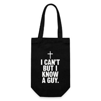 Ich Kann Nicht Aber Ich Kenne Einen Typen Jesus - Geschenkbeutel für Flaschen - Schwarz - Vorne