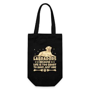 Labradors Parce que la vie est trop courte pour avoir juste O - Sac à bouteille - noir - Devant