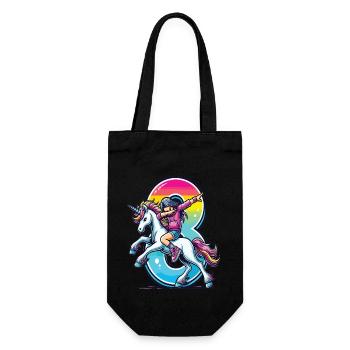 Anniversaire 8 ans Licorne Dab - Sac à bouteille - noir - Devant