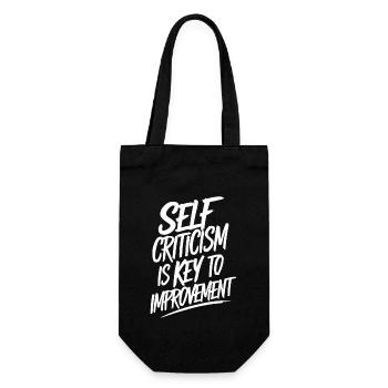 Self-criticism is the key to improvement - Gift Bag for Bottles - black - Front