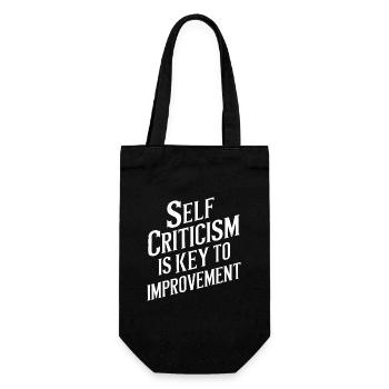 Self-criticism is the key to improvement - Gift Bag for Bottles - black - Front