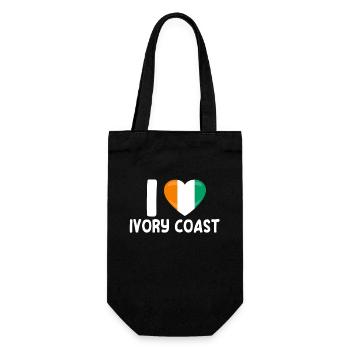 I love Côte d'Ivoire - Gift Bag for Bottles - black - Front