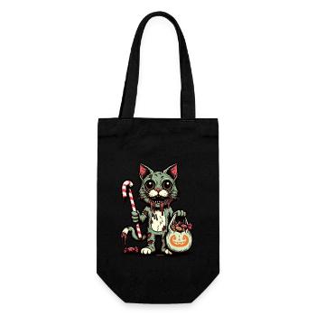 Chat zombie mort-vivant Trick or Treat - Sac à bouteille - noir - Devant