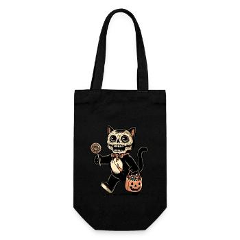 Chat zombie effrayant Trick Or Treat - Sac à bouteille - noir - Devant