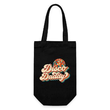 Vintage Disco Daddy Retro Matching Dad Grandpa - Gift Bag for Bottles - black - Front