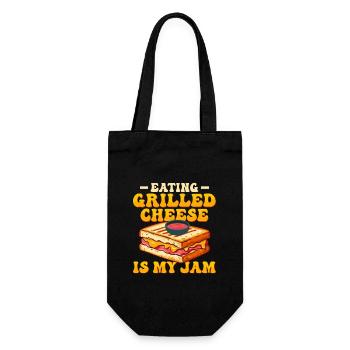 Eating Grilled Cheese Is My Jam Sandwich Food - Geschenkbeutel für Flaschen - Schwarz - Vorne