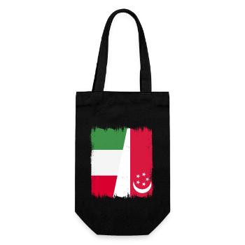 Singapur Italien - Geschenkbeutel für Flaschen - Schwarz - Vorne