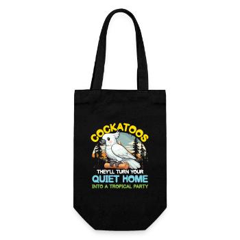 Cockatoos They 'll Turn your Home Tropical Party - Geschenkbeutel für Flaschen - Schwarz - Vorne
