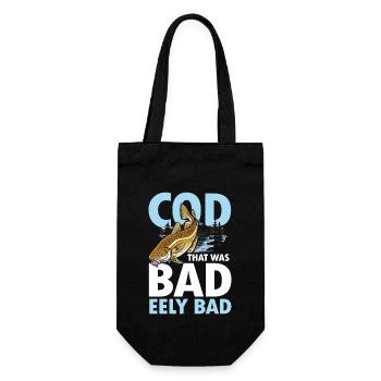 Cod That Was Bad Eely Bad für eine Anglerin - Geschenkbeutel für Flaschen - Schwarz - Vorne