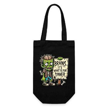 Funny Halloween T-Shirt with Zombie Dinner Motif - Gift Bag for Bottles - black - Front
