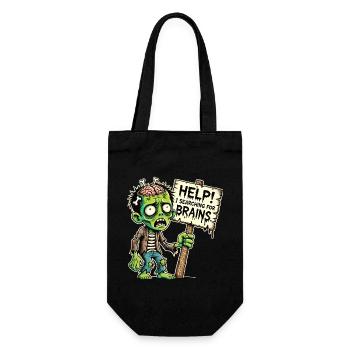 Funny Men's Zombie T-Shirt for Halloween - Gift Bag for Bottles - black - Front