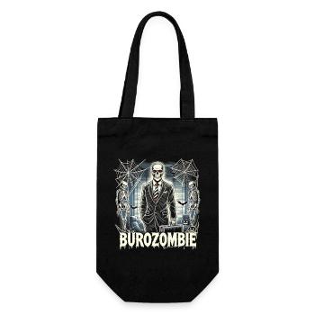 T-shirt d’Halloween zombie de bureau – Squelette en costume - Sac à bouteille - noir - Devant