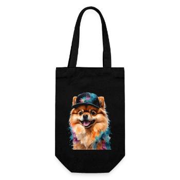 Pomeranian Pomeranian Snapback Cap Dog Print - Gift Bag for Bottles - black - Front