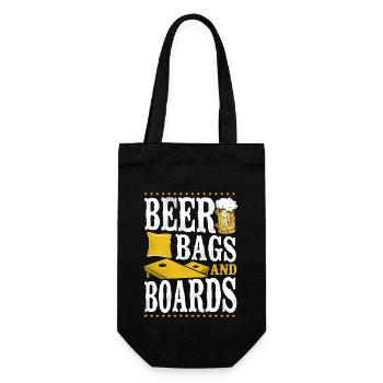 Cornhole Team Bean Bag Player - Gift Bag for Bottles - black - Front