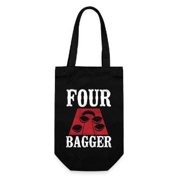 Cornhole Team Bean Bag Player - Geschenkbeutel für Flaschen - Schwarz - Vorne