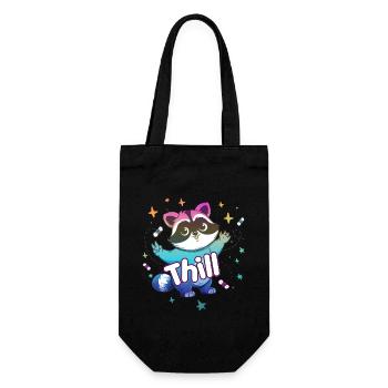 THILL - Schöner Jungen Name mit süßem Waschbär - Geschenkbeutel für Flaschen - Schwarz - Vorne