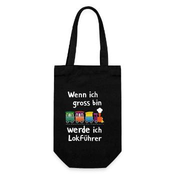 Wenn ich groß bin werde ich Lokführer für einen - Geschenkbeutel für Flaschen - Schwarz - Vorne