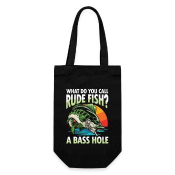 What Do You Call A Rude Fish A Bass Hole - Geschenkbeutel für Flaschen - Schwarz - Vorne