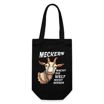 ZIEGE MECKERN MACHT WELT NICHT BESSER - Geschenkbeutel für Flaschen - Schwarz - Vorne
