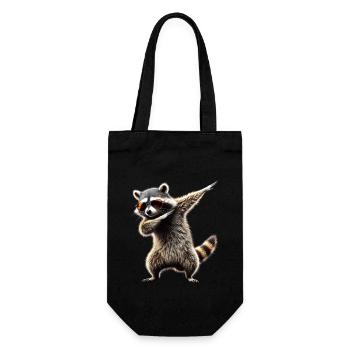 Funny Dabbing Raccoon Farmer Animal Lover Dab - Gift Bag for Bottles - black - Front