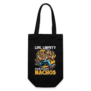 Nachos Life Liberty And The Pursuit Of Food Lover - Gift Bag for Bottles - black - Front