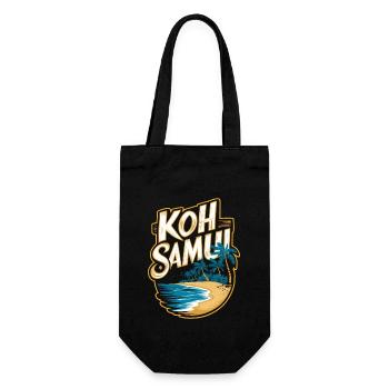Plage souvenir de Koh Samui et palmiers - Sac à bouteille - noir - Devant