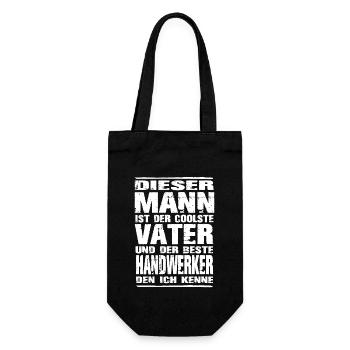 Father and forklift driver - Gift Bag for Bottles - black - Front
