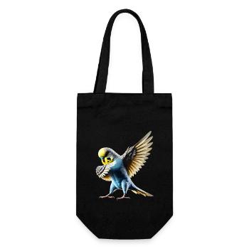 Lustiges Dabbing Wellensittich Vogel Tierliebhaber - Geschenkbeutel für Flaschen - Schwarz - Vorne