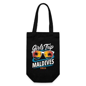Girls Trip Malediven 2024 - Geschenkbeutel für Flaschen - Schwarz - Vorne