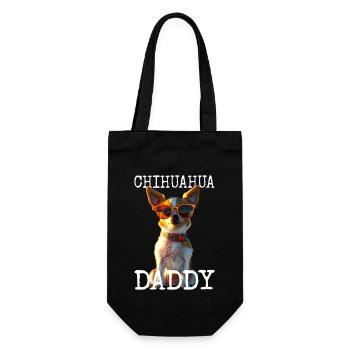 Chihuahua Daddy Papa Vater Vatertag Dad Chihuahuas - Geschenkbeutel für Flaschen - Schwarz - Vorne