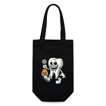 Halloween Hygiène Dentaire Drôle Dent Zombie - Sac à bouteille - noir - Devant