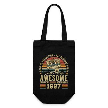 September 1987 Birthday Gift September 1987 - Gift Bag for Bottles - black - Front