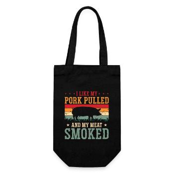 Pulled Pork BBQ I Like My Pork Pulled Grilled Meat - Gift Bag for Bottles - black - Front