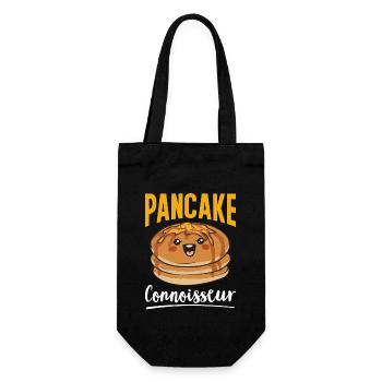 Pancake Frühstück Pfannkuchen - Geschenkbeutel für Flaschen - Schwarz - Vorne