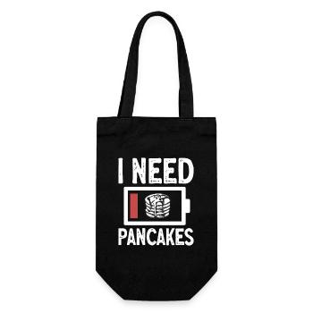 Pancake Frühstück Pfannkuchen - Geschenkbeutel für Flaschen - Schwarz - Vorne