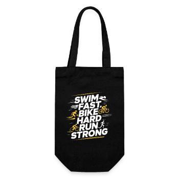 Triathlon Swim Bike Run Triathlete Sports Gift - Gift Bag for Bottles - black - Front