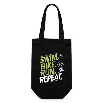 Triathlon Swim Bike Run Triathlete Sports Gift - Gift Bag for Bottles - black - Front