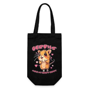Gerbil Saying Racing Rat Funny Gerbil Gift - Gift Bag for Bottles - black - Front