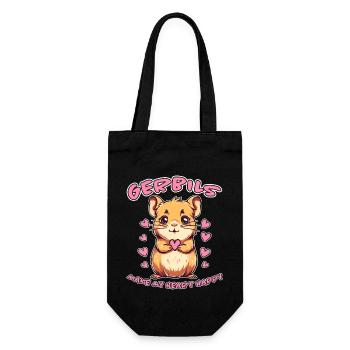 Gerbil Spruch Rennratte Lustiges Rennmaus Geschenk - Geschenkbeutel für Flaschen - Schwarz - Vorne