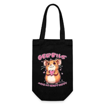 Gerbil Spruch Rennratte Lustiges Rennmaus Geschenk - Geschenkbeutel für Flaschen - Schwarz - Vorne