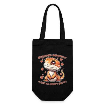 Bearded Dragon Saying Fun Funny Bearded Dragon Gift - Gift Bag for Bottles - black - Front