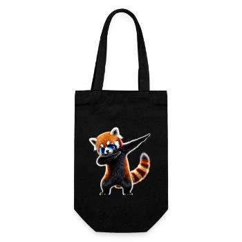 Fun Dabbing Red Panda Animal Lover Safari - Gift Bag for Bottles - black - Front